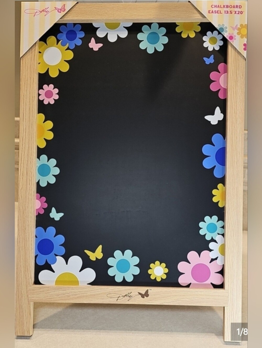 Dolly Parton Floral Chalkboard with Colorful Daisy Border